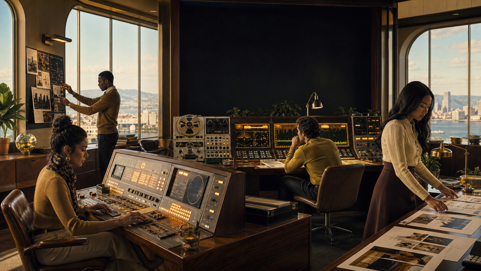 Titan Skuens growth team working in a sunlit studio overlooking the city