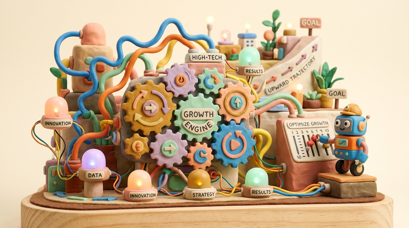 Playful 3D model representing the Titan Skuens growth engine